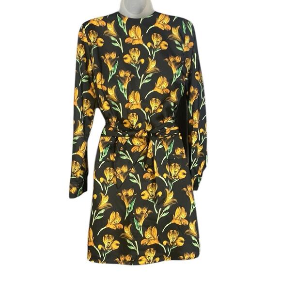 Delfi Collective Black Floral Tiger Lily Mini Dress Women's Small - Picture 3 of 5